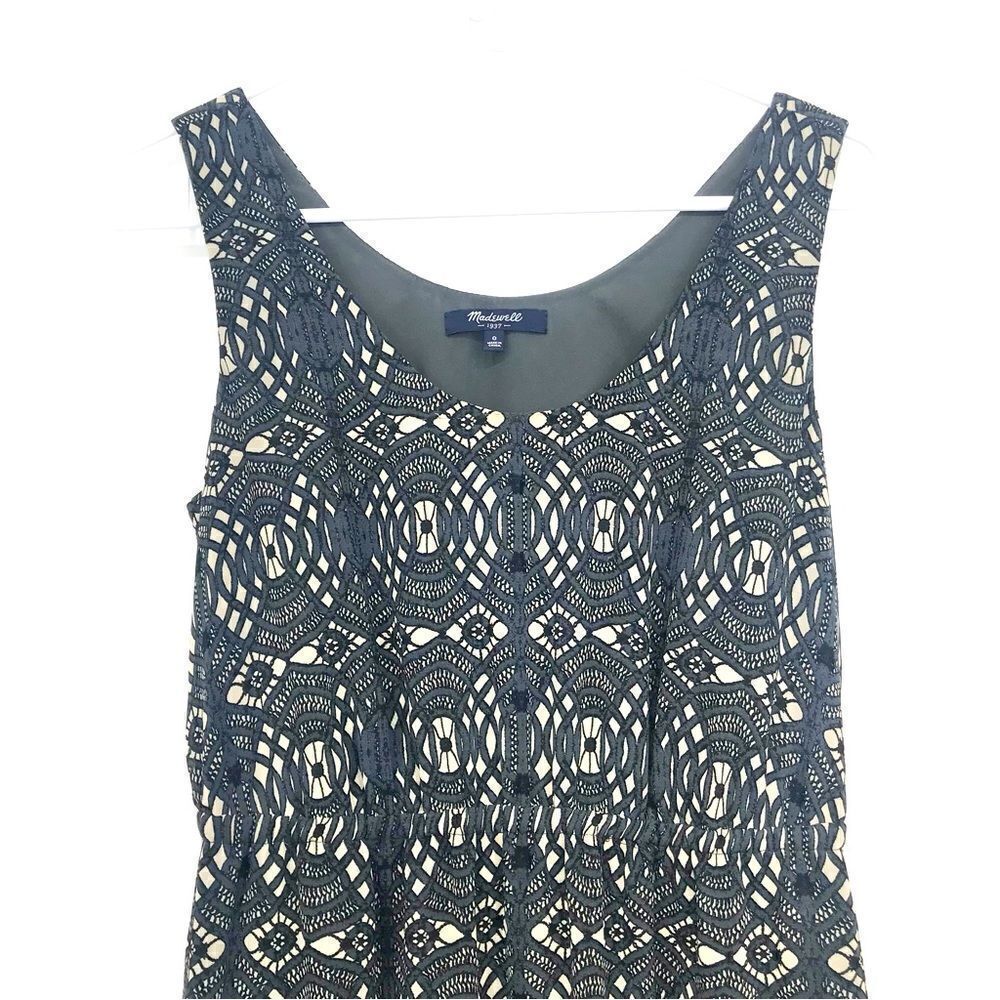 Madewell Blue Gray Geometric Lace Pattern Sleeveless Maxi Dress - Picture 3 of 14
